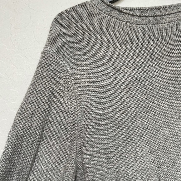 New AMICALE Men's wool cashmere blend Crewneck Sweater In Grey size large - Picture 3 of 6